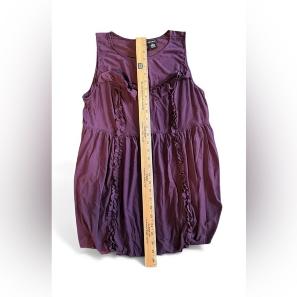 TORRID SHEER RUFFLE SLEEVELESS TOP WOMENS SIZE 1 - Picture 5 of 6